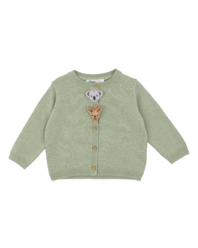 Australiana Cardigan - Leaf Green