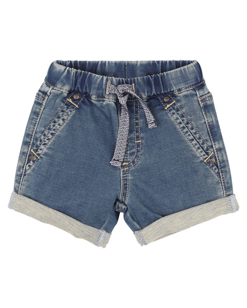 Boys Knit Denim Shorts - Vintage Indigo