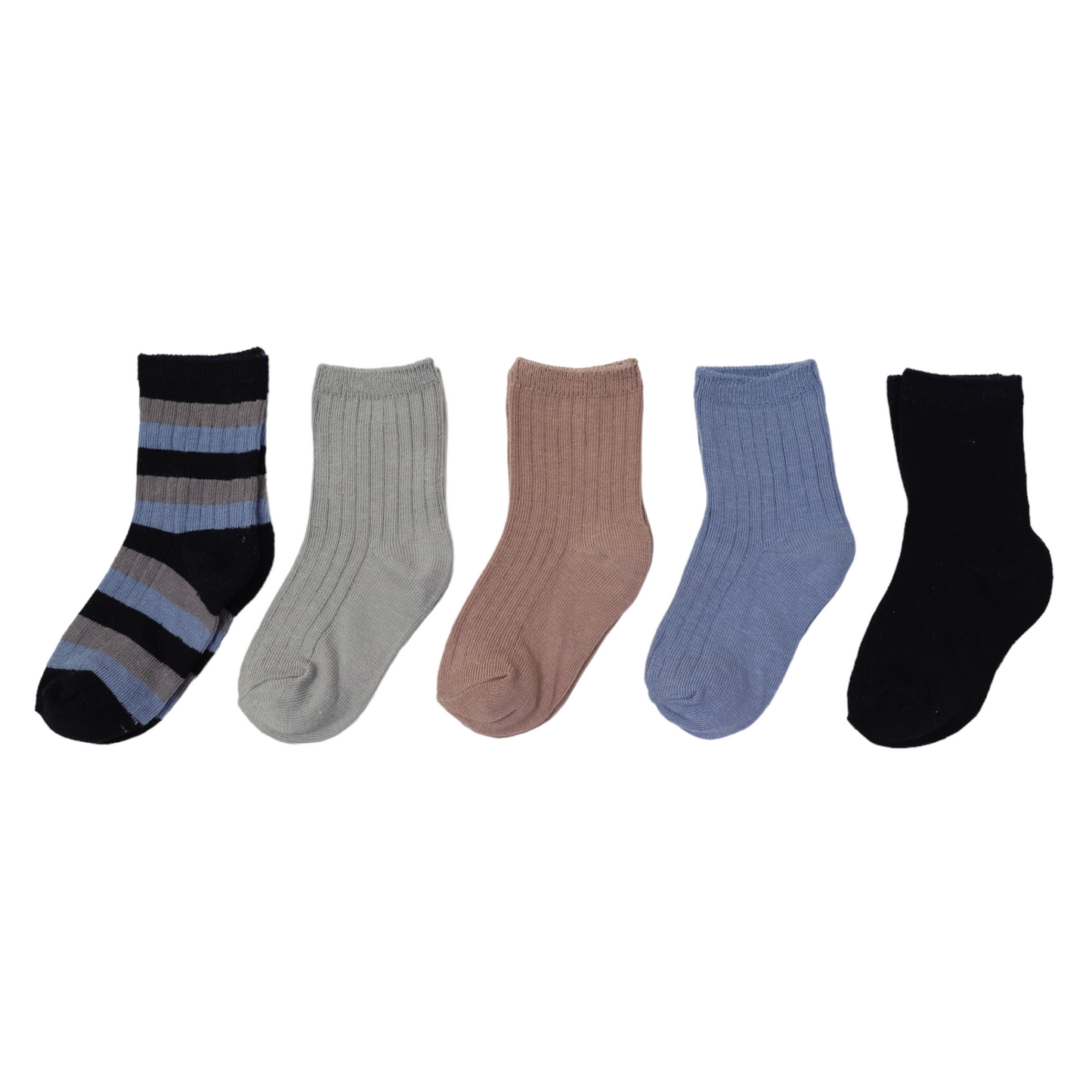 Socks 5 Pk - Navy Stripe