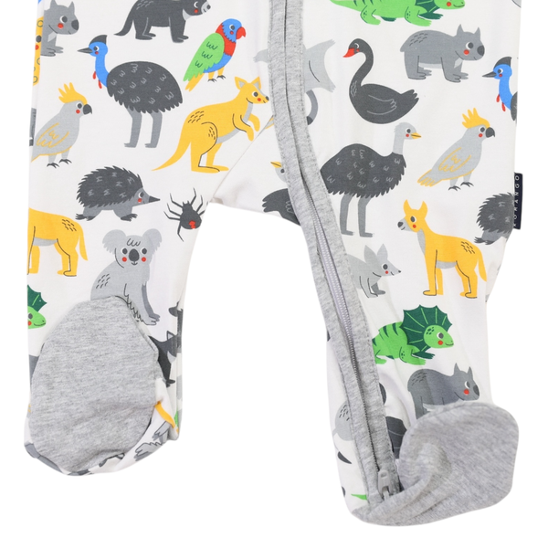 Australian Animal Zip Onesie - Grey