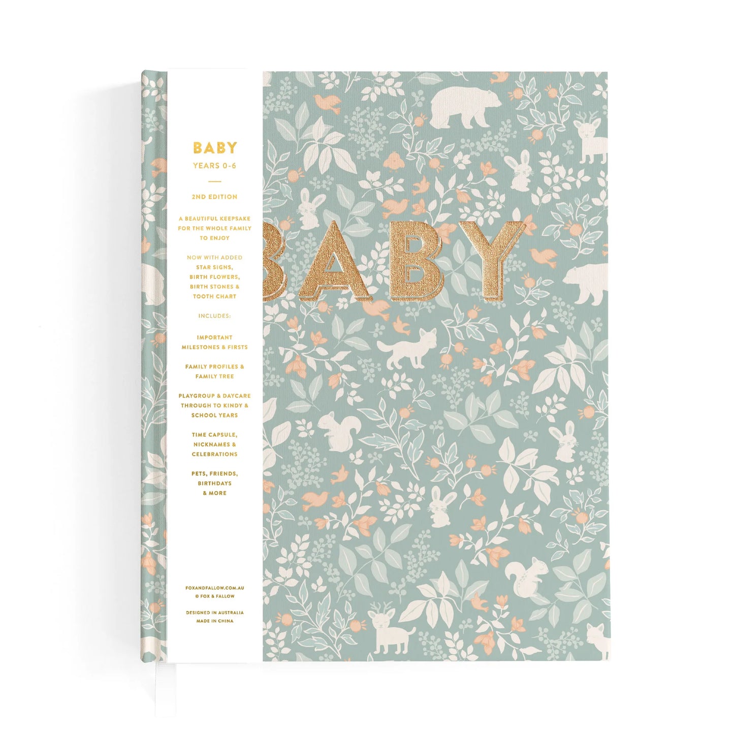 Baby Book Forest Friends Sage
