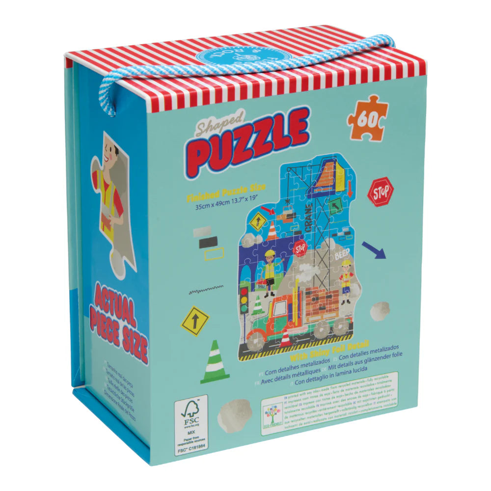 Floss & Rock 60 pc Shaped Jigsaw Puzzle - Construction