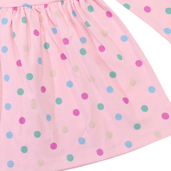 Polkadot Cotton Dress - Pink