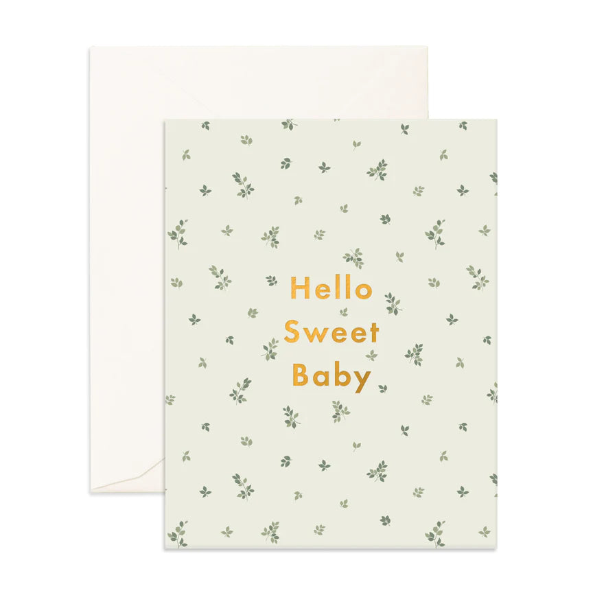 Card - Hello Sweet Baby Broderie