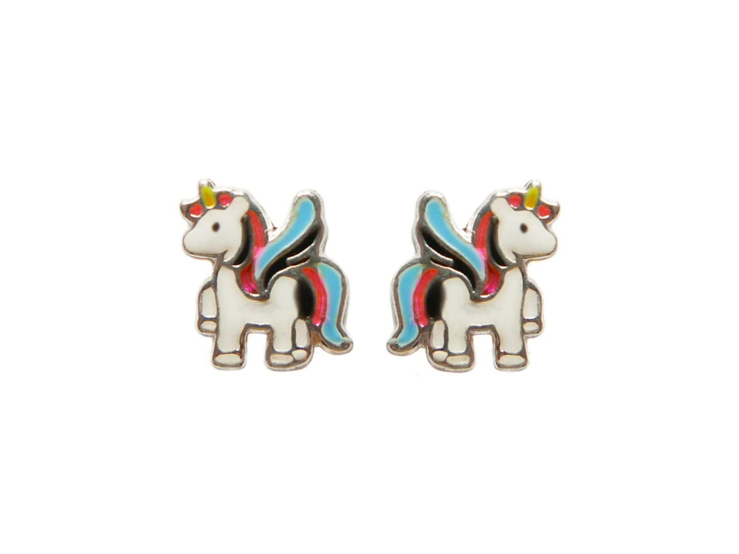 Baby Unicorn Studs - Blue/Pink/Black
