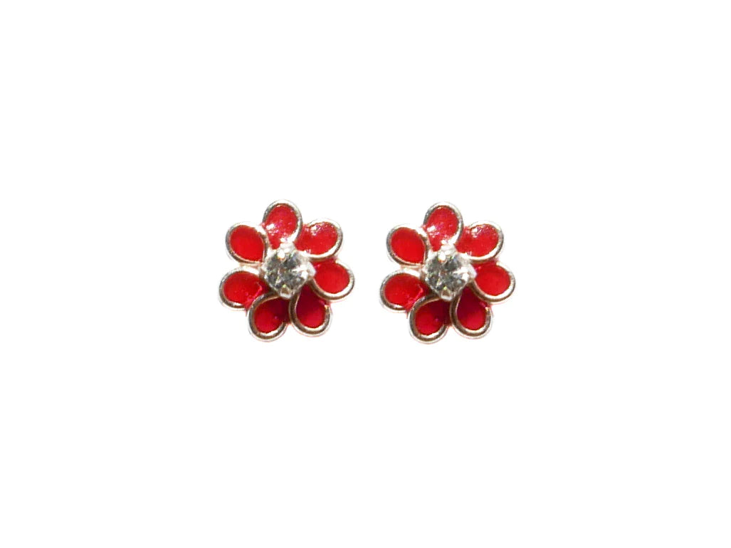Daisy Diamante Studs - Red