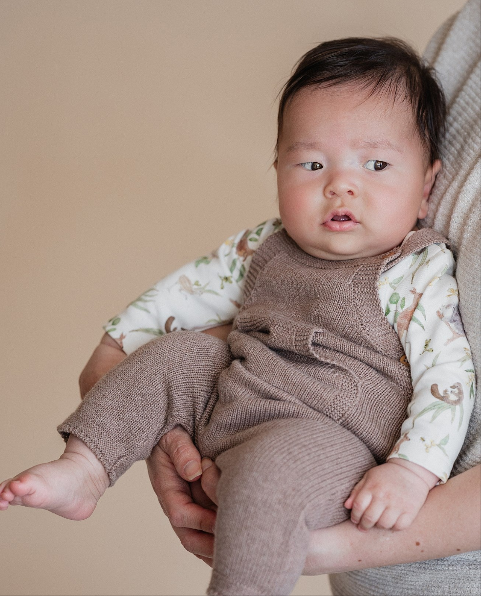 Bailey Knitted Overalls - Chestnut