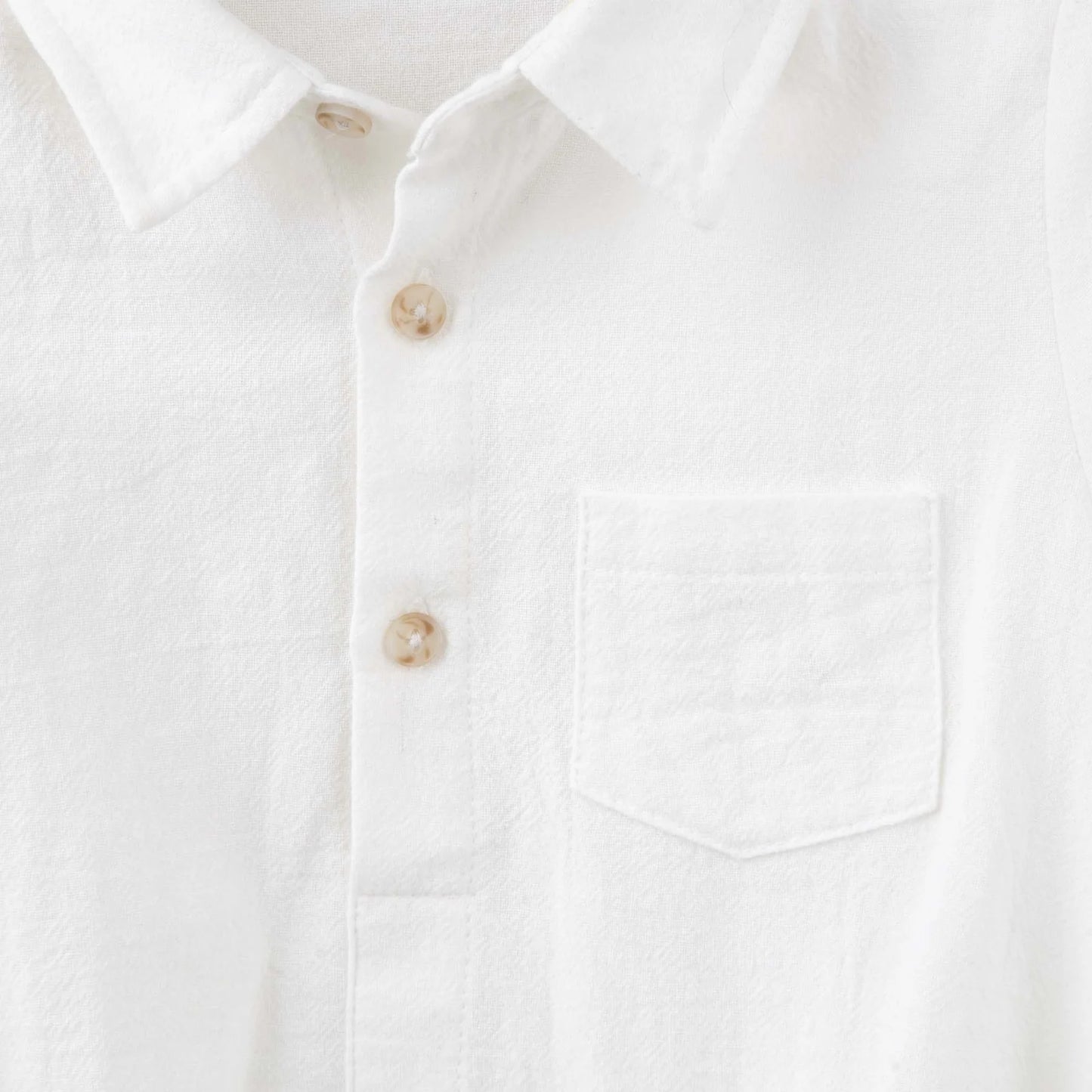 Archie S/S Button Romper - Ivory
