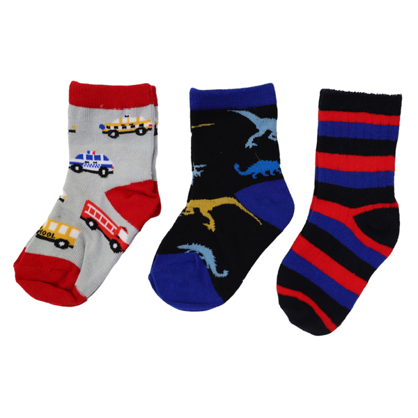 Socks 3 Pk - Cars & Dinosaurs