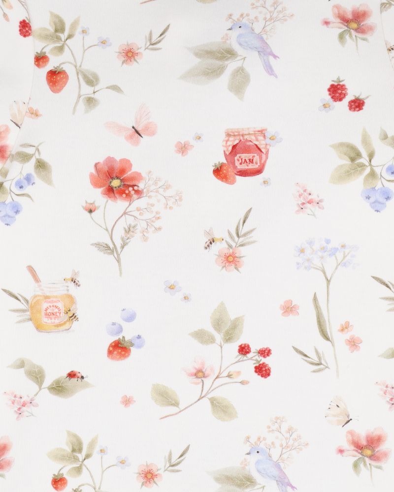 Poppy S/S Zip Romper - Poppy Print