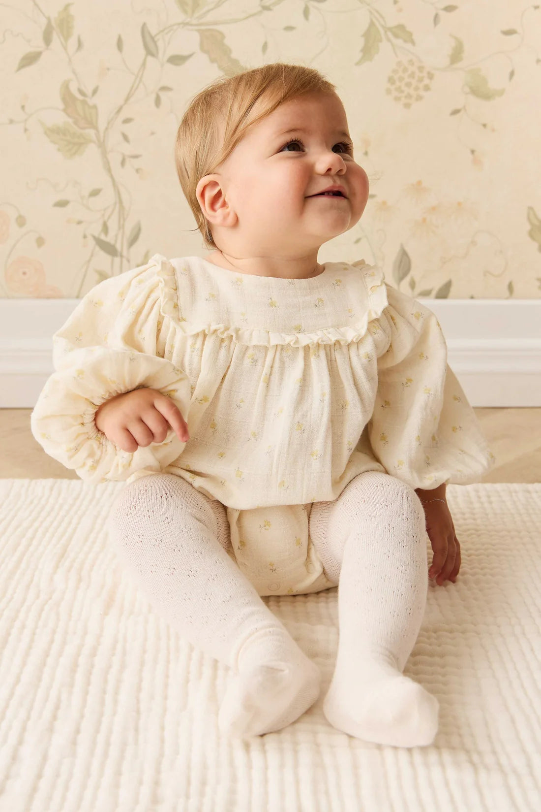 Organic Cotton Muslin Francis Playsuit - Vintage Ditsy