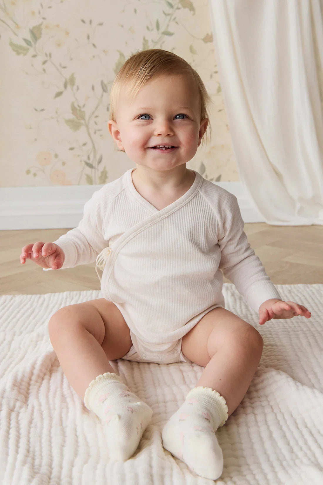 Maya Jacquard Socks - Egret