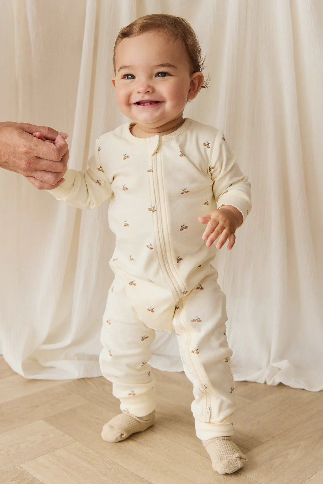 Reece Zip Onepiece - Forest Night Acorns