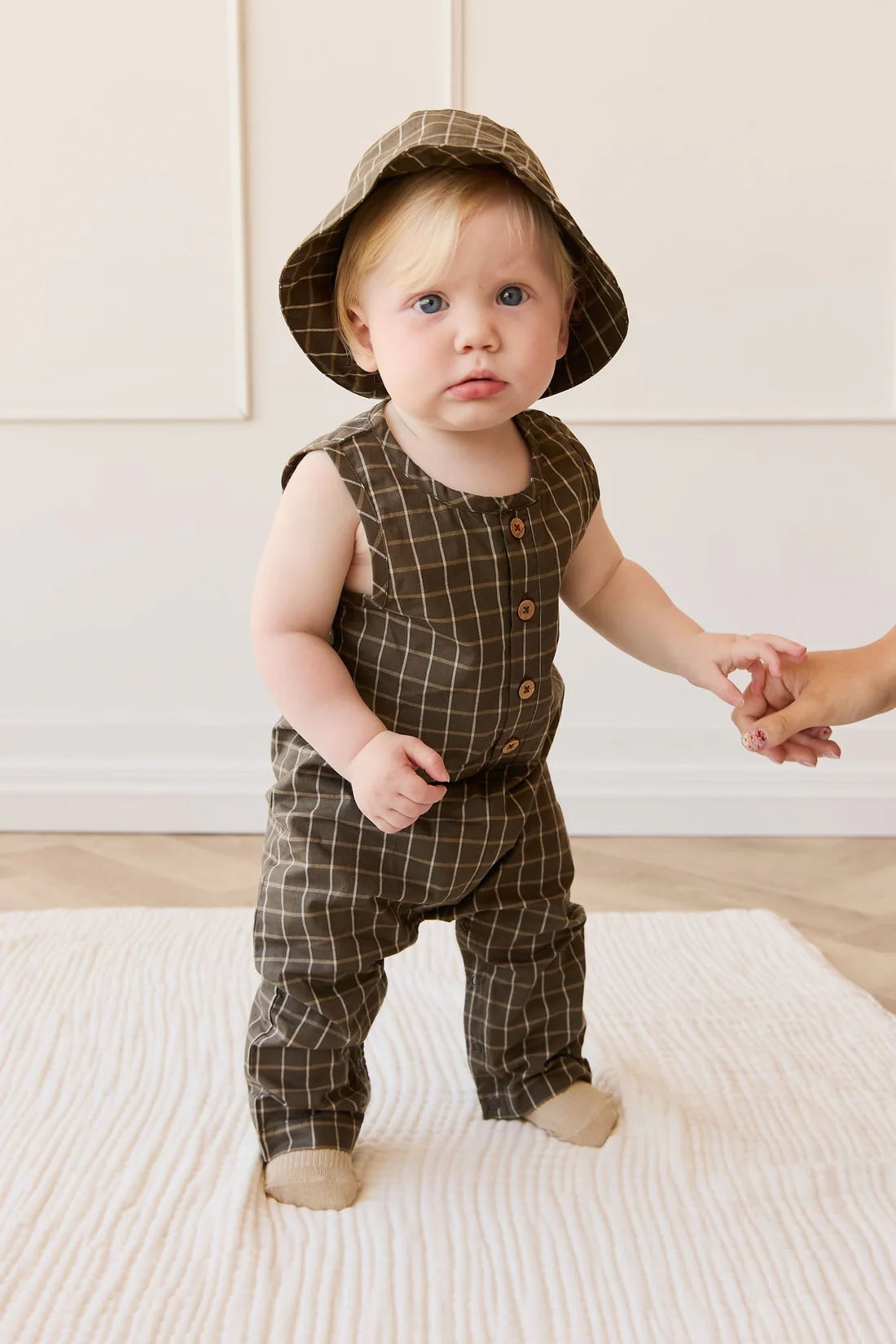 Milo Jumpsuit - Variegated Grid Tarmac