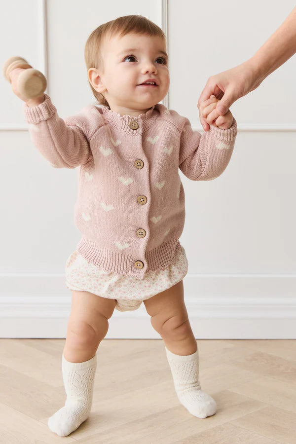 Anna Cardigan - Petite Heart Rose Smoke