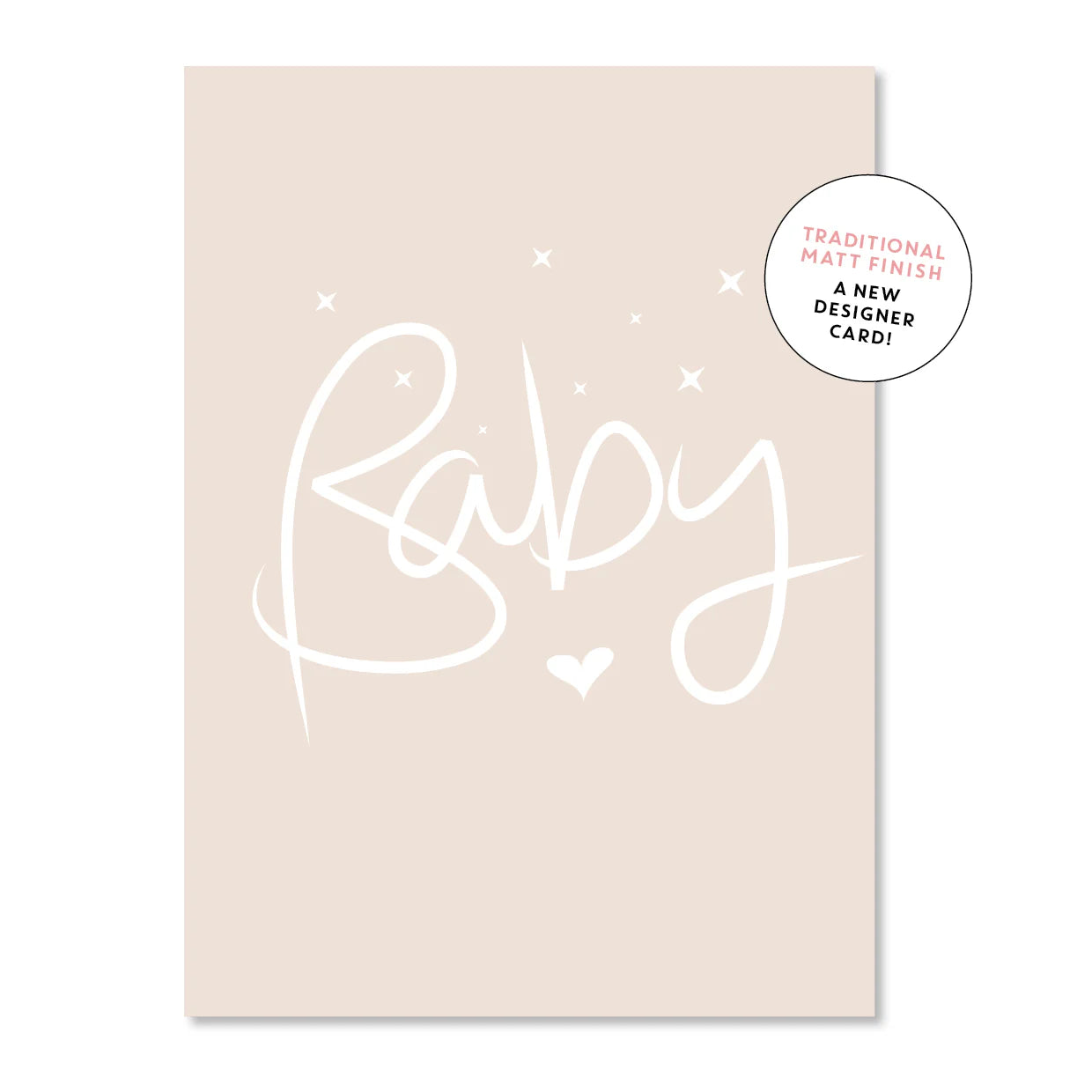 Card - Baby Script Beige