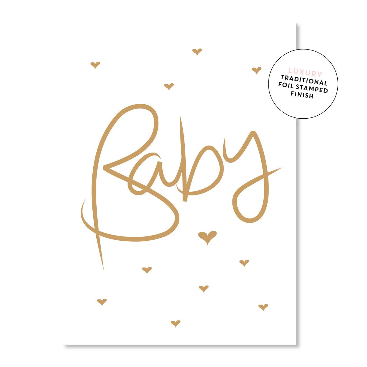 Card - Baby Linen Hearts