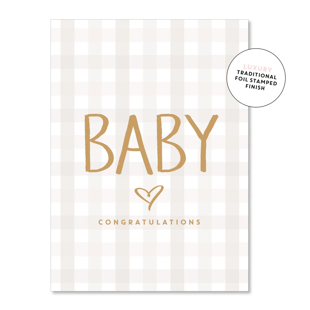 Card - Baby Gingham - Beige