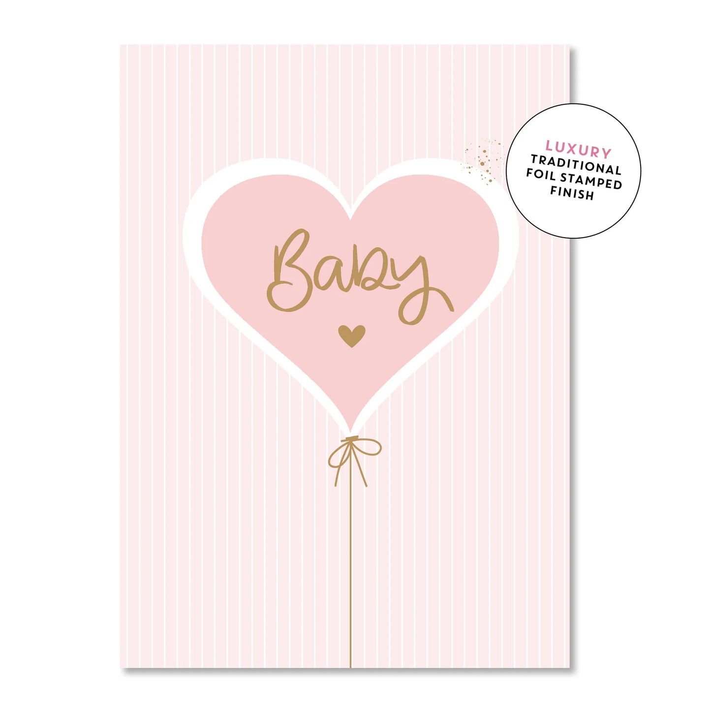 Card - Baby Heart Balloon Pink