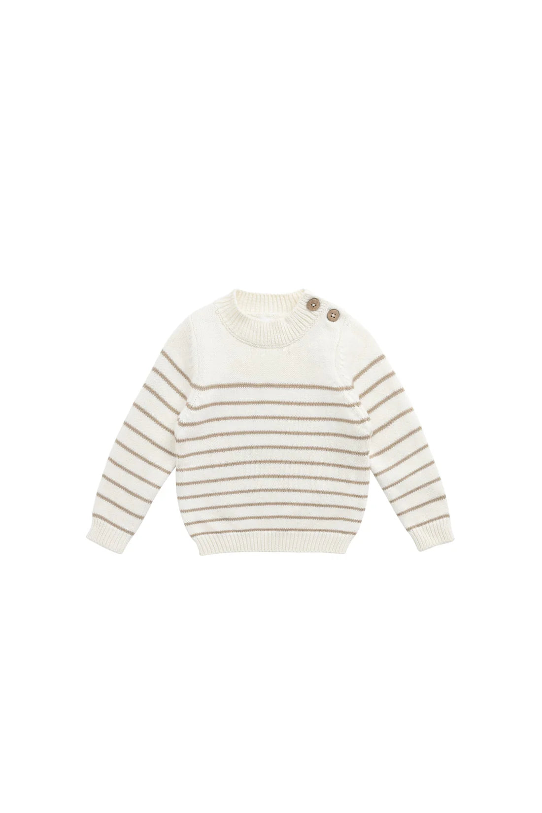 Malcolm Knitted Jumper - Stripe Cloud/Brioche