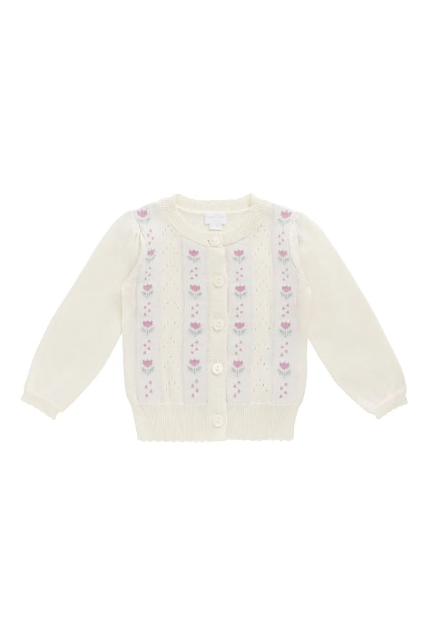 Willow Cardigan - Willow Jacquard Parchment