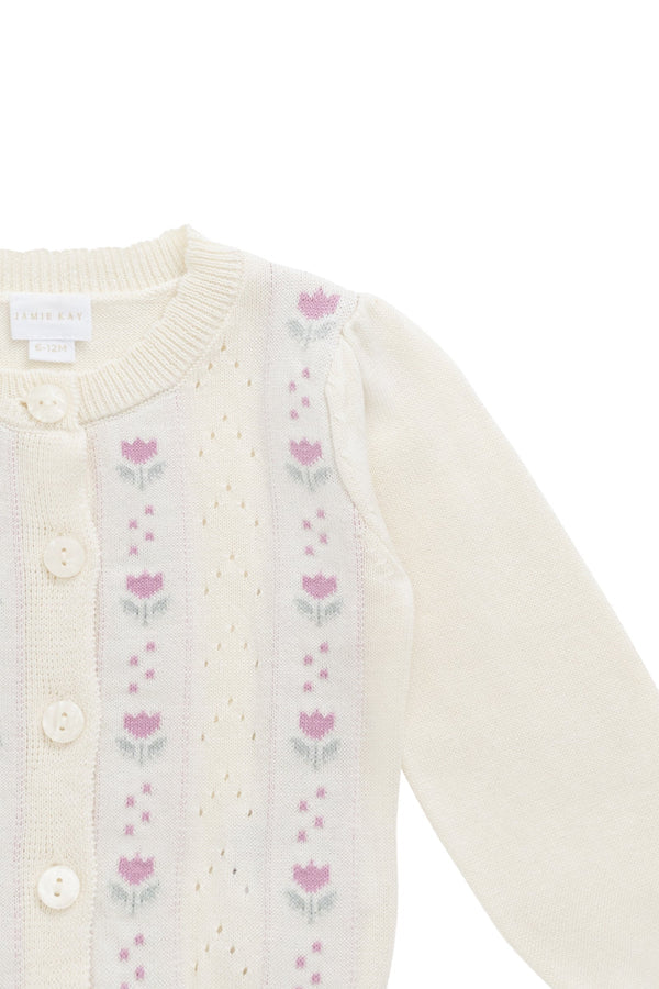 Willow Cardigan - Willow Jacquard Parchment