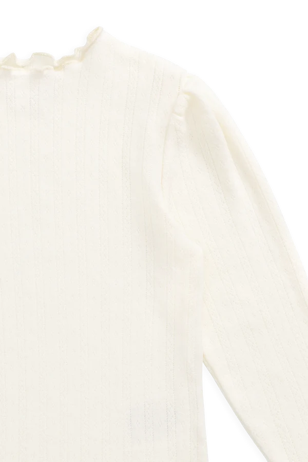 Pointelle Eliane Top - Parchment