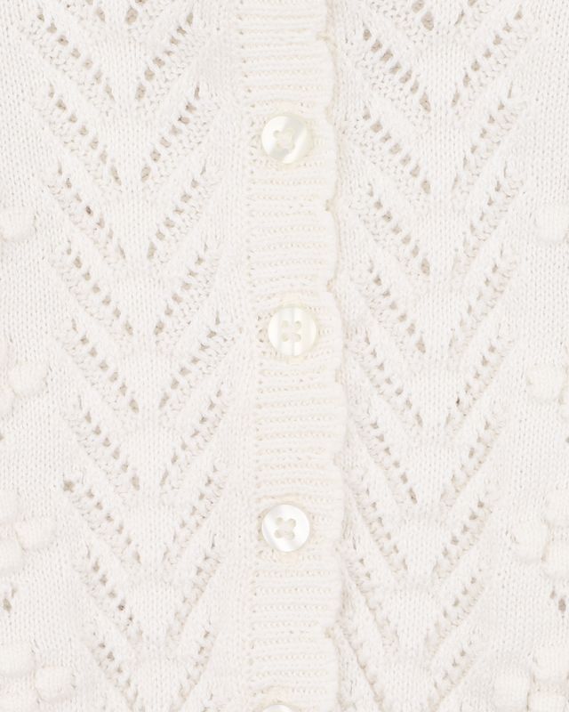 Girls Pointelle Cardigan - Cloud