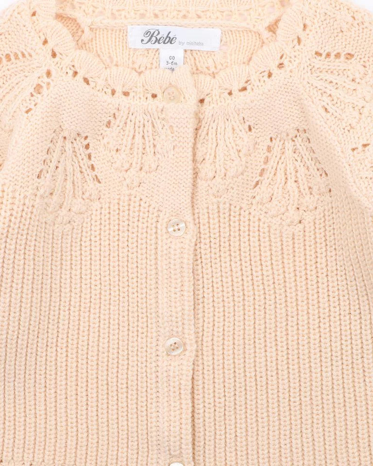 Double Cream Knitted Cardigan