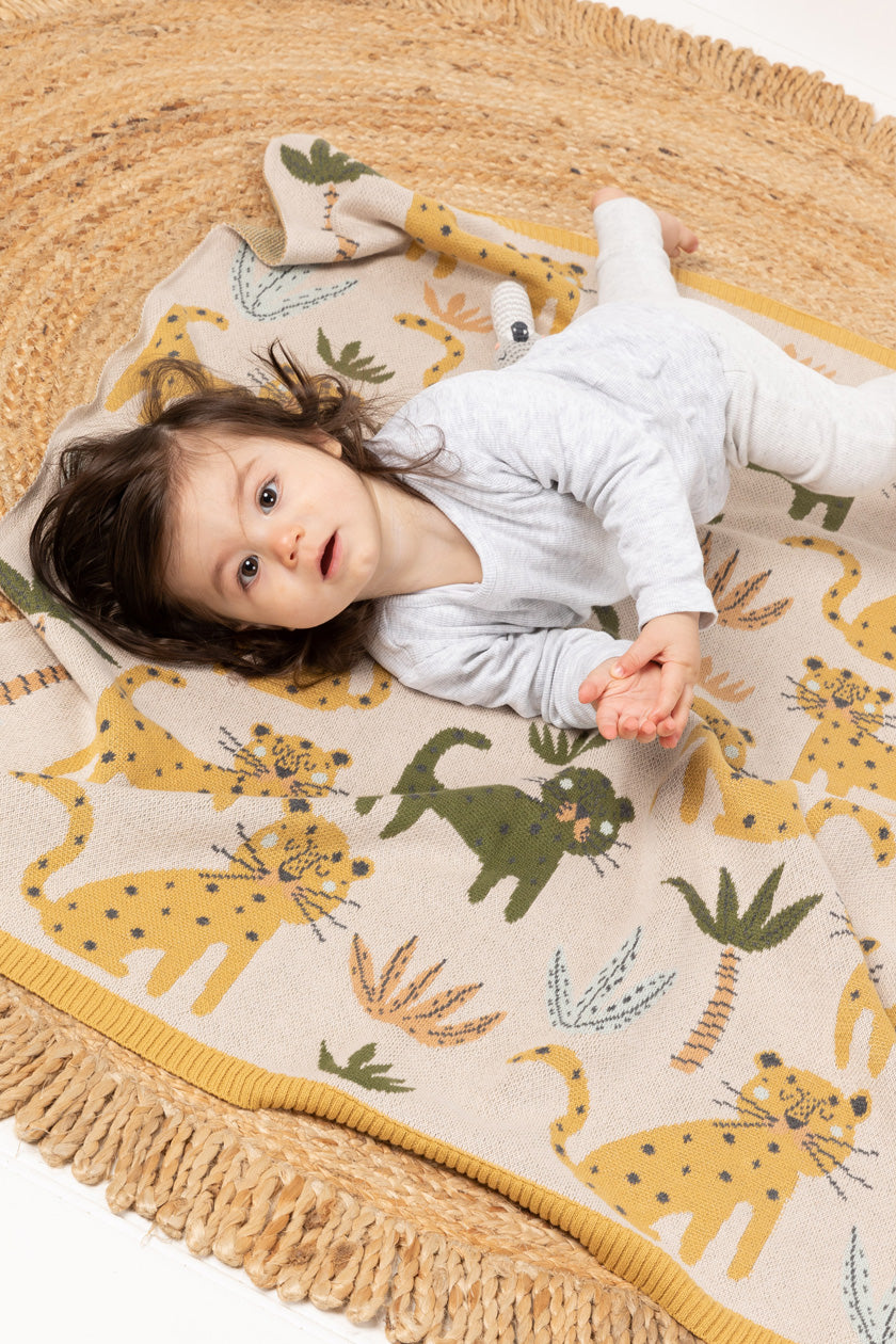 Cotton Baby Blanket - Lenny Leopard