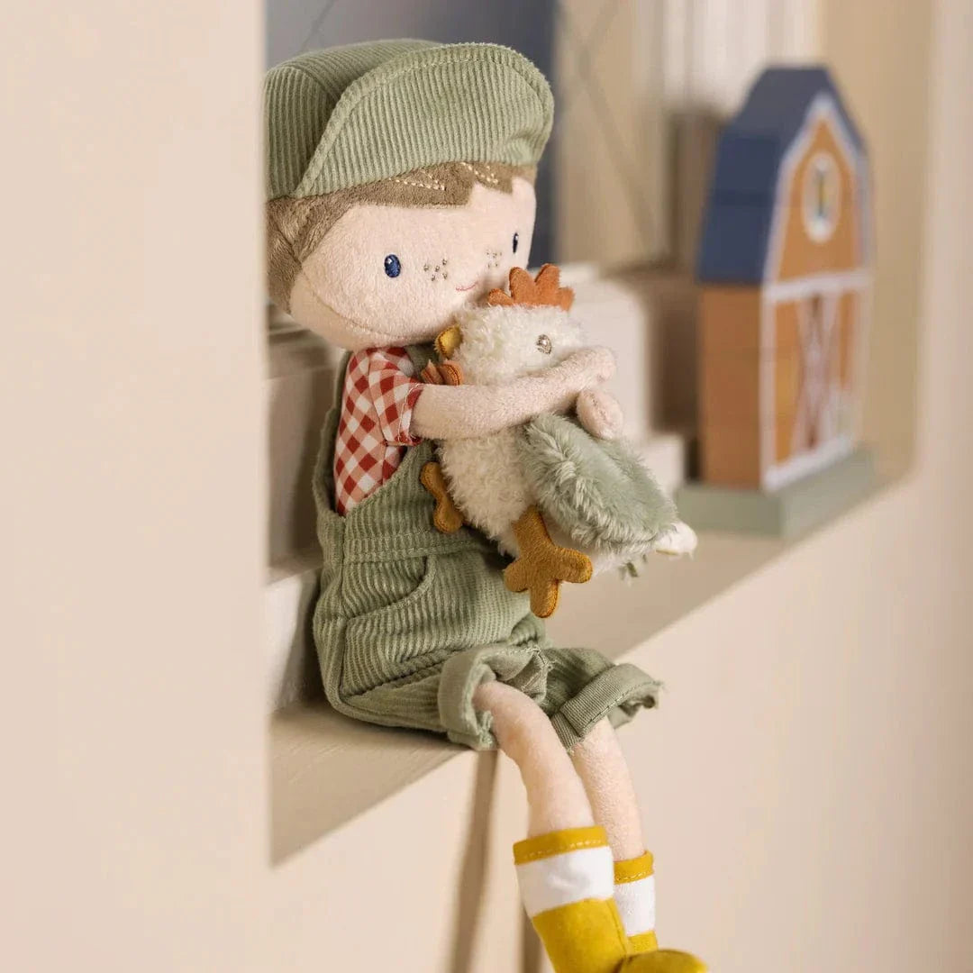 Little Farm Cuddle Doll Jim with Chicken 35cm