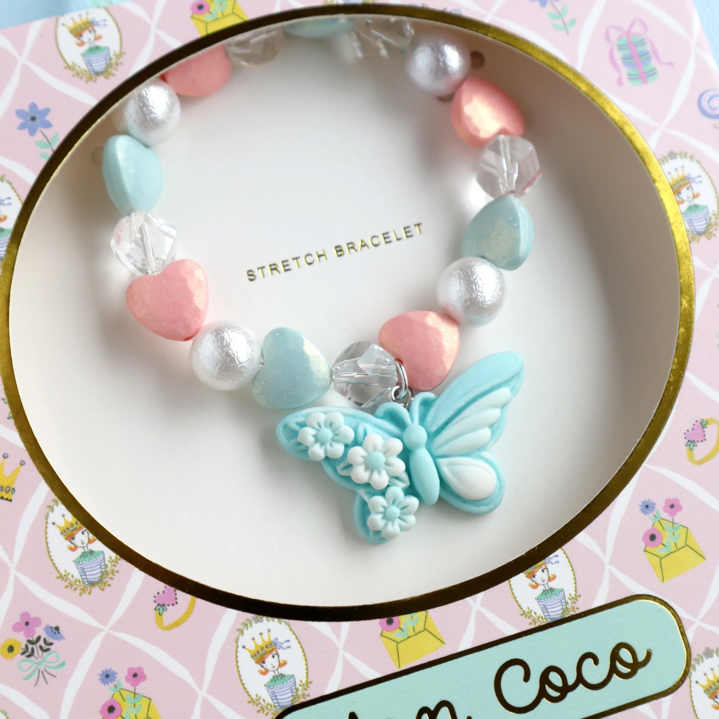 Mon Coco Mint Blue Butterfly Bracelet