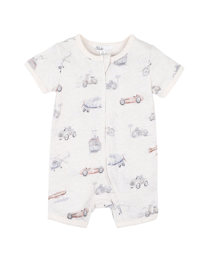 Finley Print SS Zip Romper