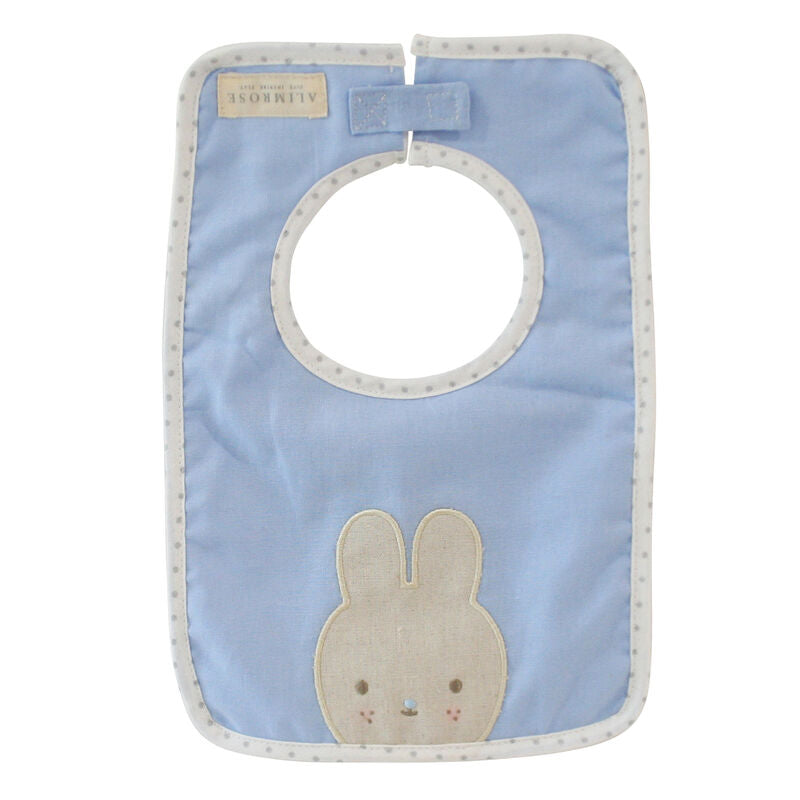 Linen Bunny Bib - Blue