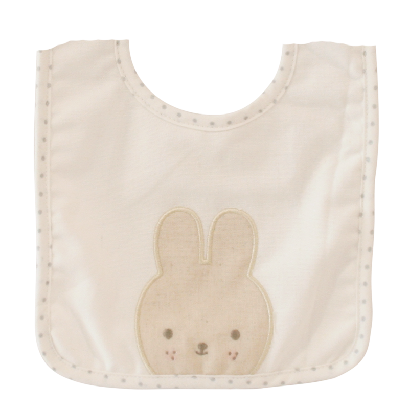 Linen Bunny Bib - Ivory