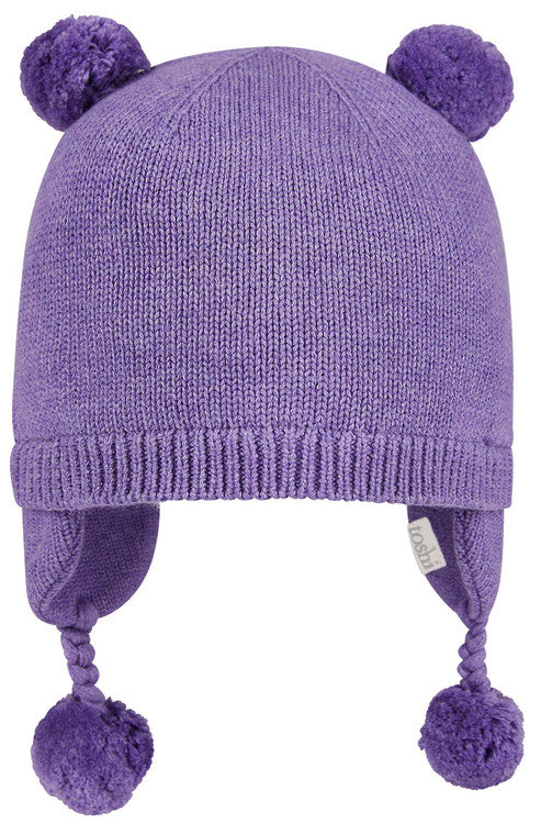 Toshi Organic Earmuff Snowy Beanie - Pansy
