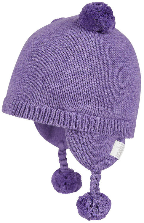 Toshi Organic Earmuff Snowy Beanie - Pansy