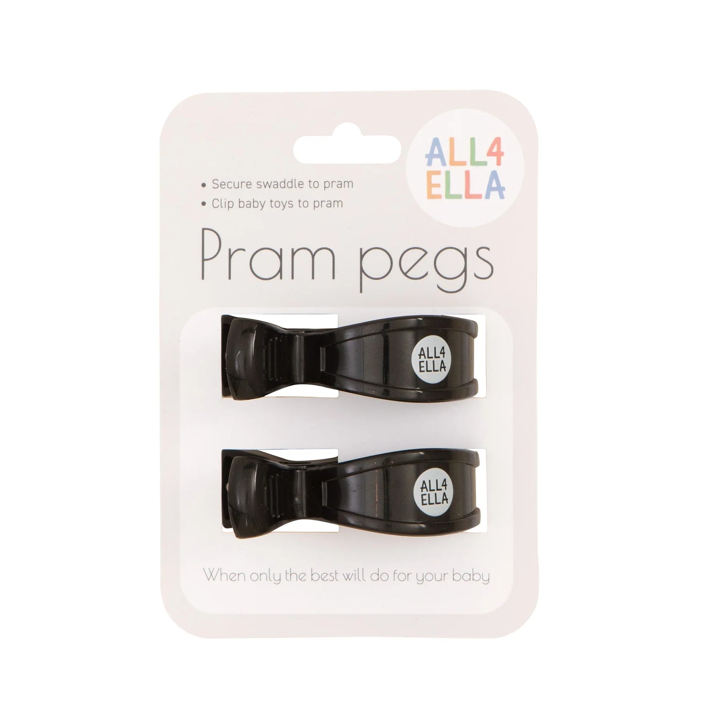 Pram Pegs 2Pk - Black