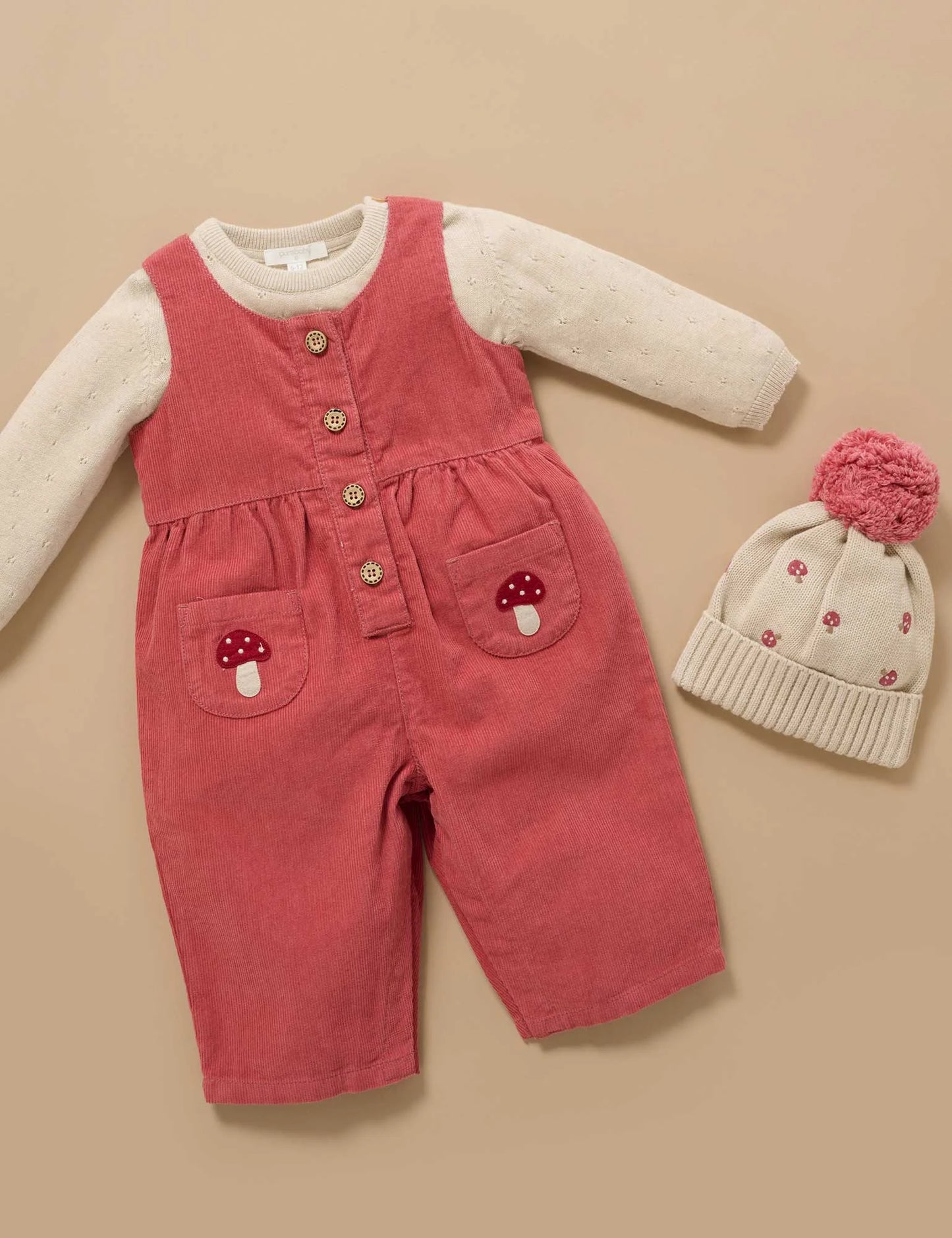 Corduroy Overalls - Toadstool