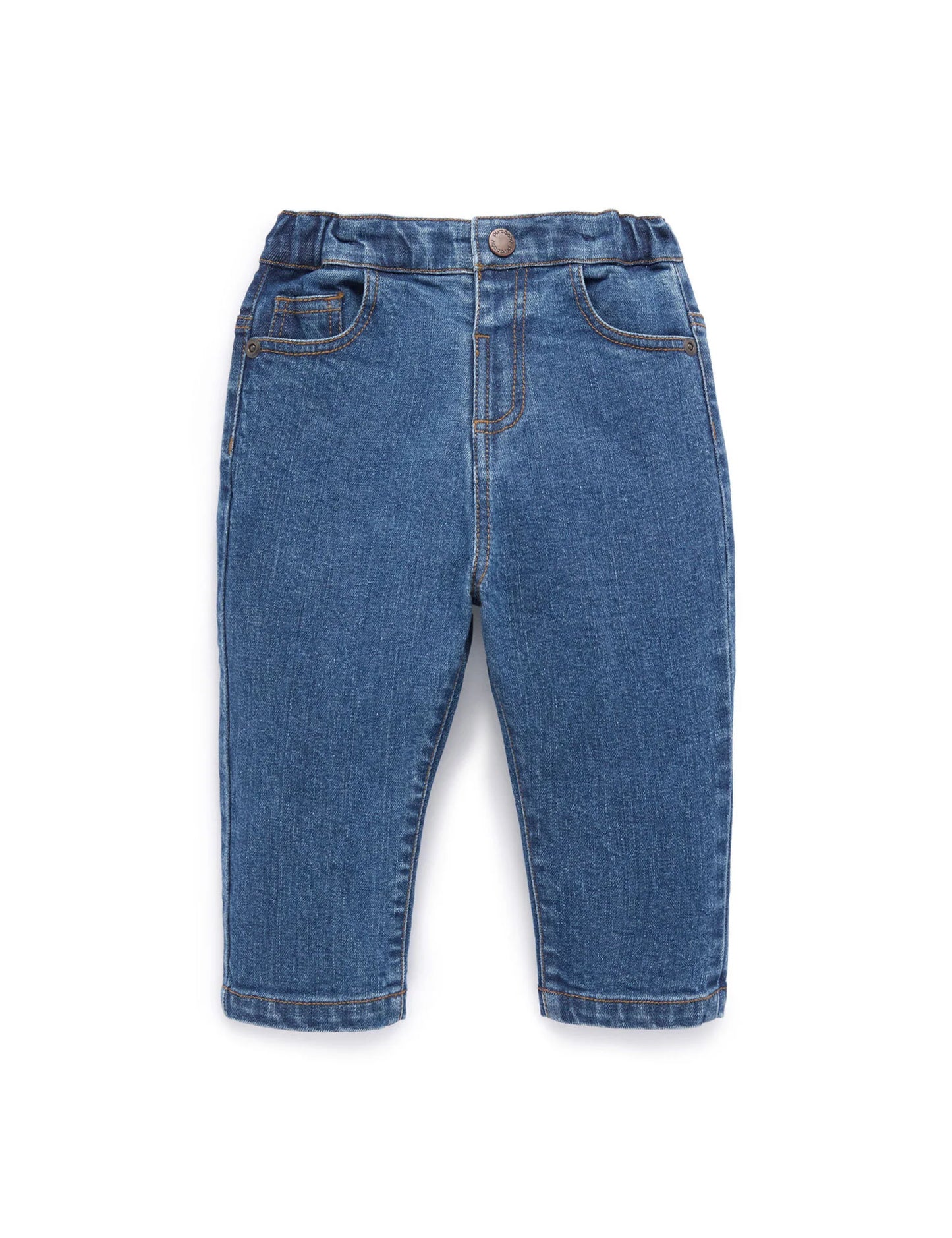 Straight Leg Jeans - Mid Denim