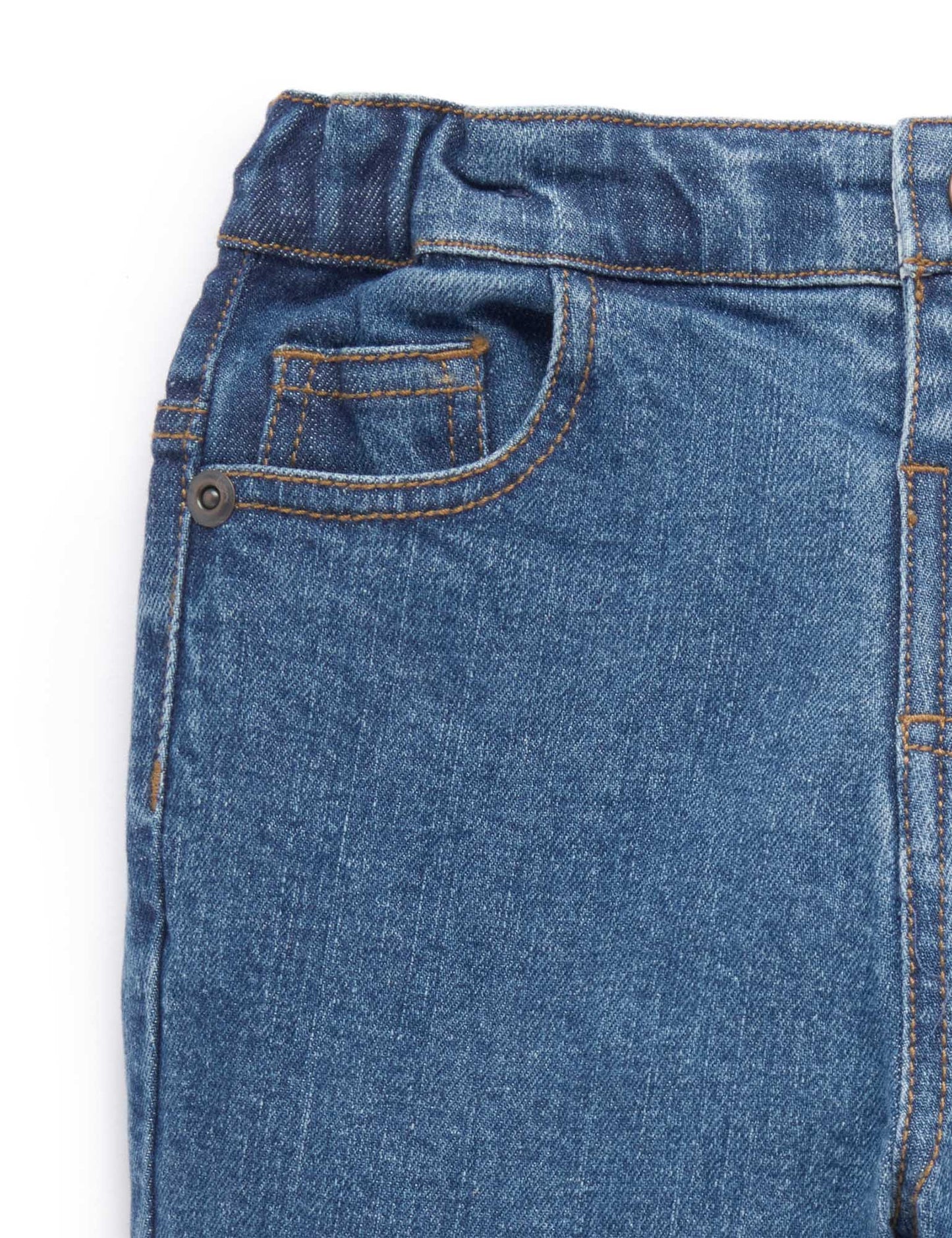Straight Leg Jeans - Mid Denim