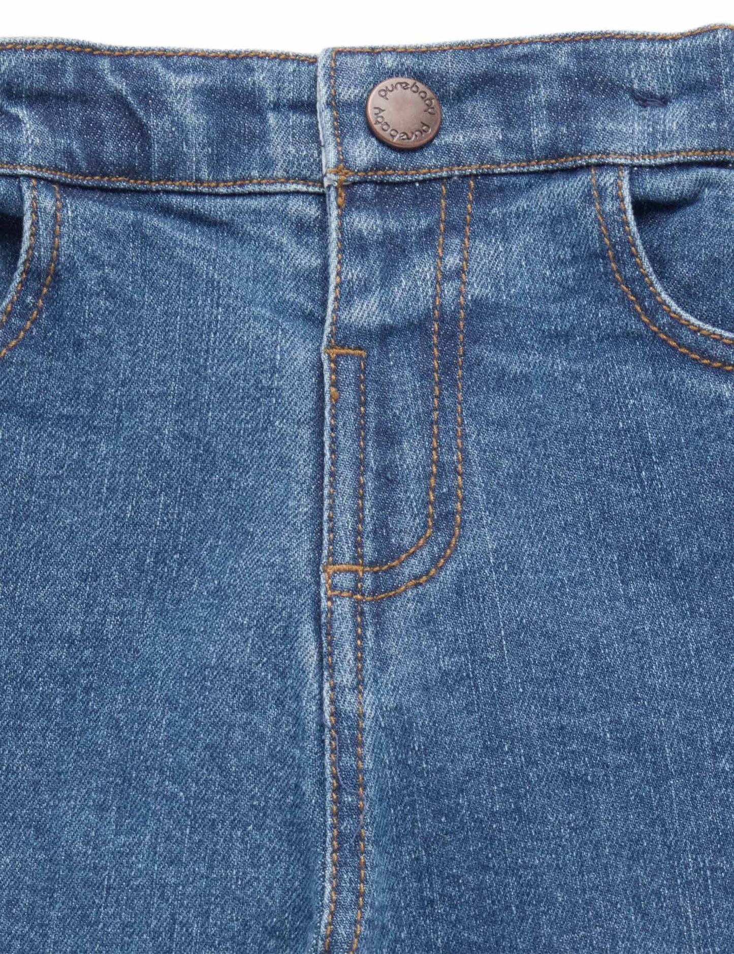 Straight Leg Jeans - Mid Denim