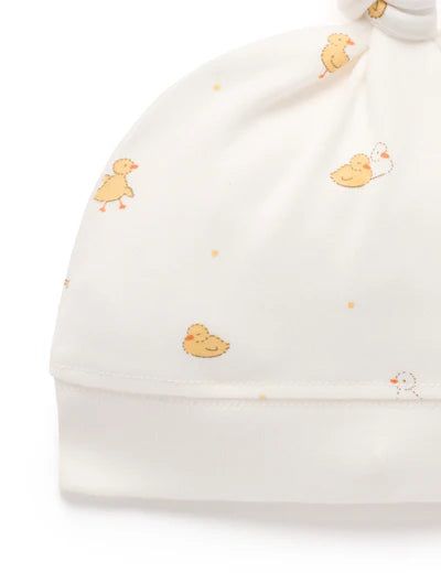 Little Ducky Print Knot Hat - Little Ducky