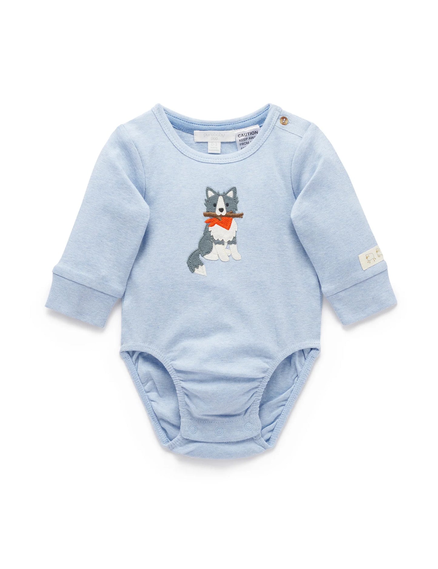 Applique Bodysuit - Blue Sheep Dog