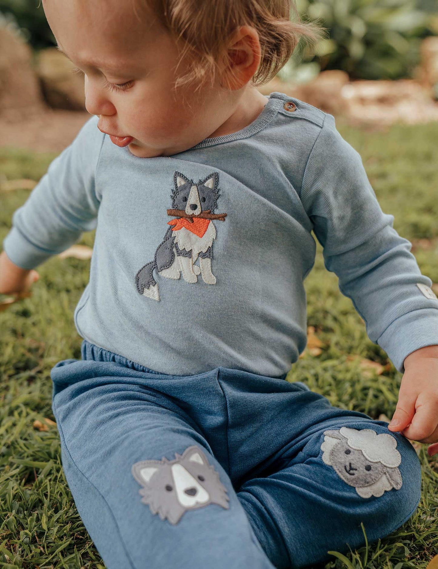 Applique Bodysuit - Blue Sheep Dog