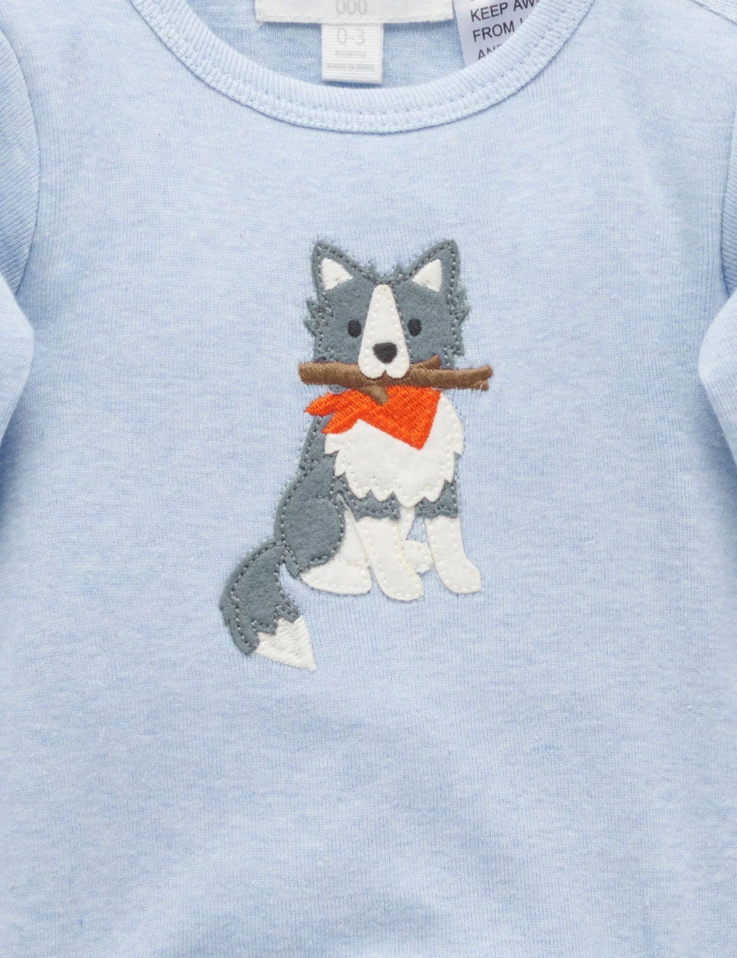 Applique Bodysuit - Blue Sheep Dog