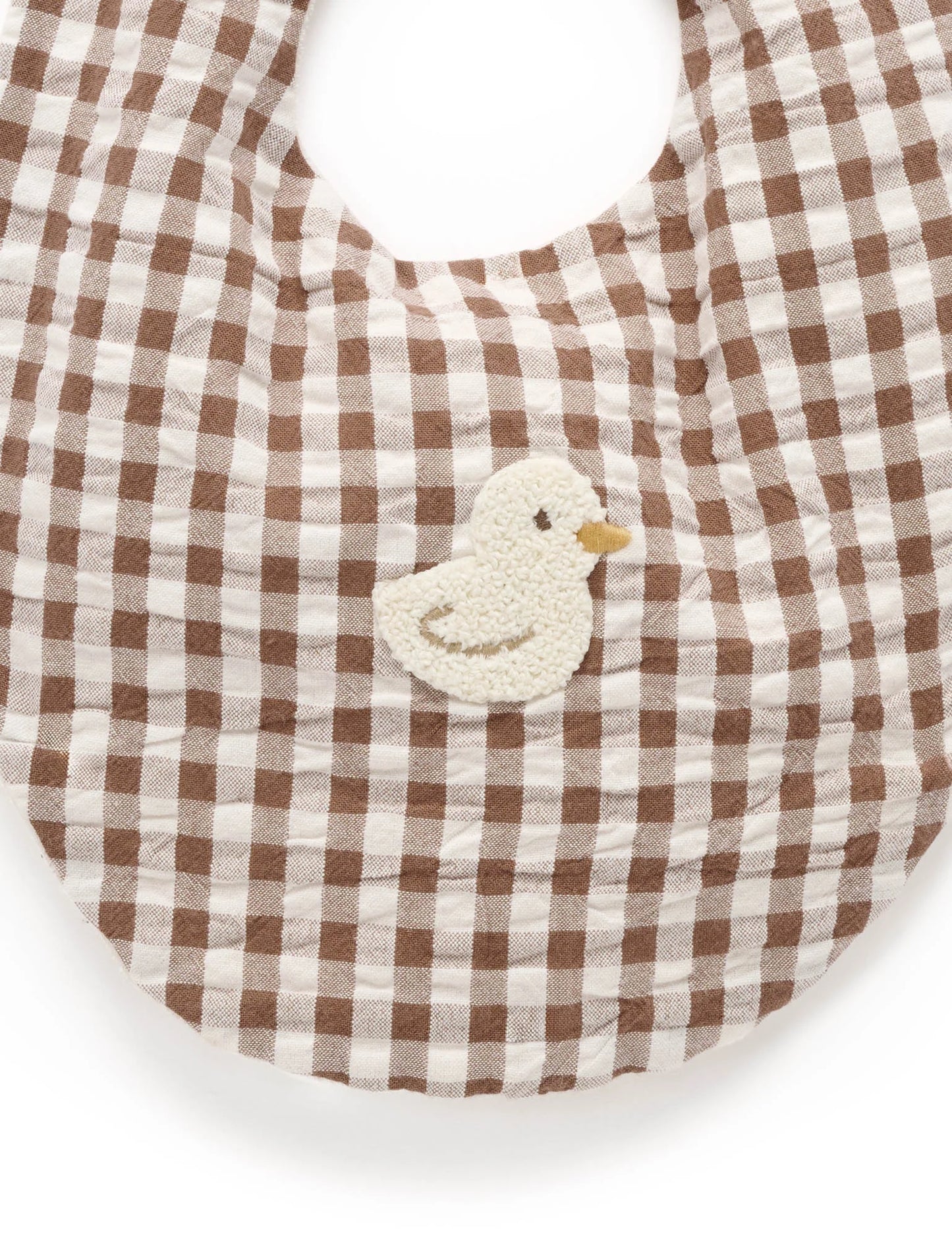 Gingham Bib - Milk Chocolate Gingham