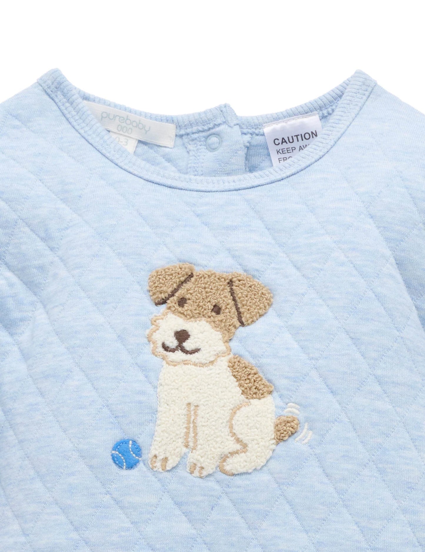 Doggy Quilted Growsuit - Sky Melange