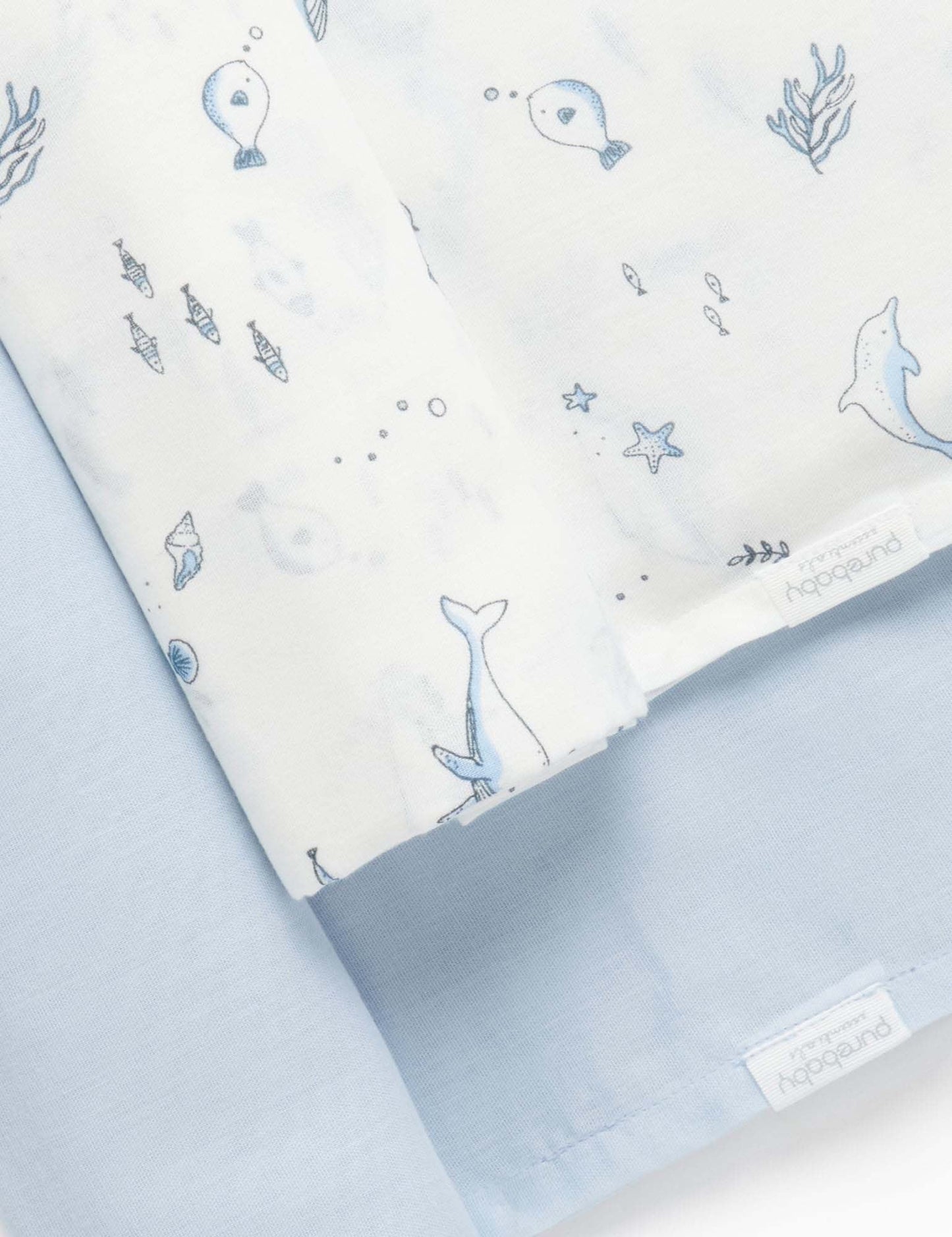 Muslin Wrap 2Pkt - Pale Blue/Nautical