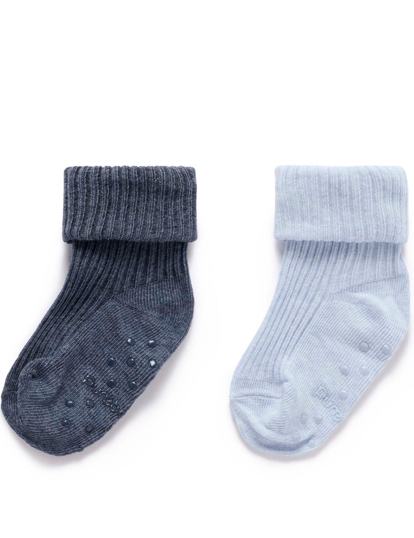3 Pack Rib Socks - Blue